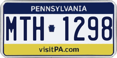 PA license plate MTH1298