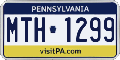 PA license plate MTH1299