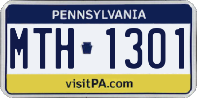 PA license plate MTH1301