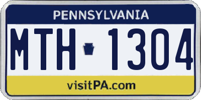 PA license plate MTH1304