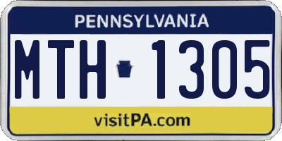 PA license plate MTH1305