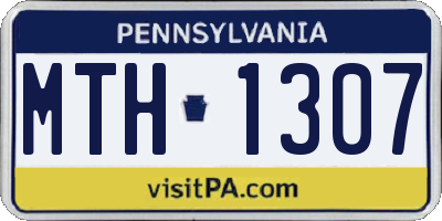 PA license plate MTH1307