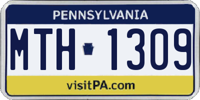 PA license plate MTH1309