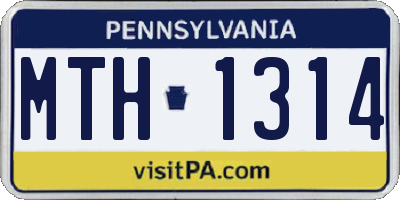 PA license plate MTH1314