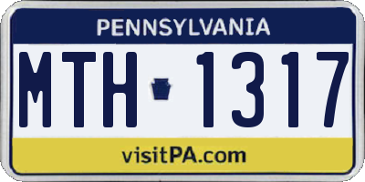 PA license plate MTH1317
