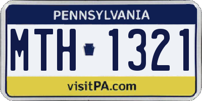 PA license plate MTH1321