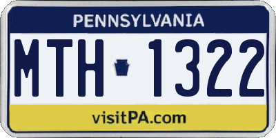 PA license plate MTH1322
