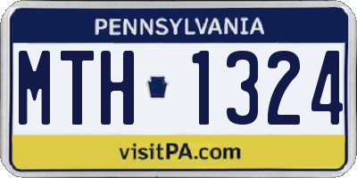 PA license plate MTH1324