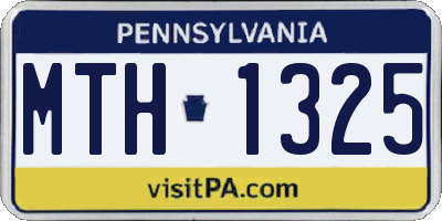 PA license plate MTH1325
