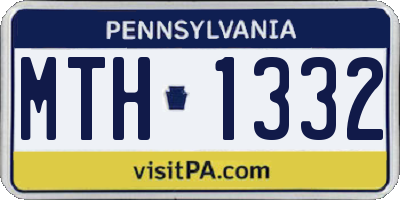 PA license plate MTH1332