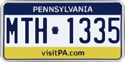 PA license plate MTH1335