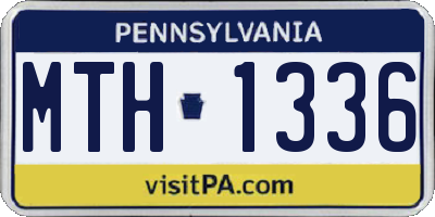 PA license plate MTH1336