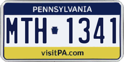 PA license plate MTH1341