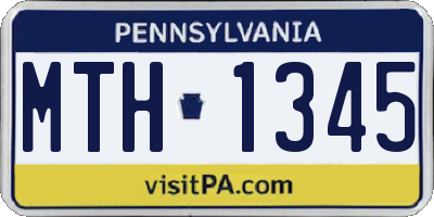 PA license plate MTH1345