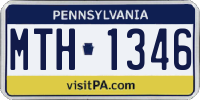 PA license plate MTH1346