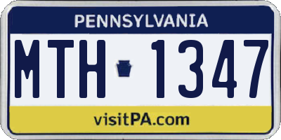 PA license plate MTH1347