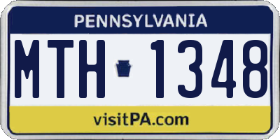 PA license plate MTH1348