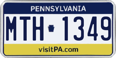 PA license plate MTH1349