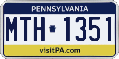 PA license plate MTH1351