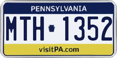 PA license plate MTH1352