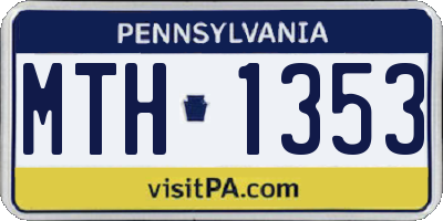 PA license plate MTH1353