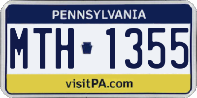 PA license plate MTH1355