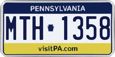 PA license plate MTH1358