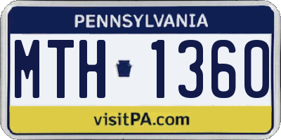 PA license plate MTH1360