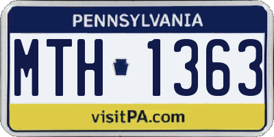 PA license plate MTH1363