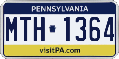 PA license plate MTH1364