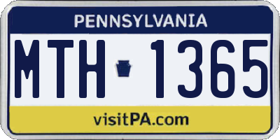 PA license plate MTH1365