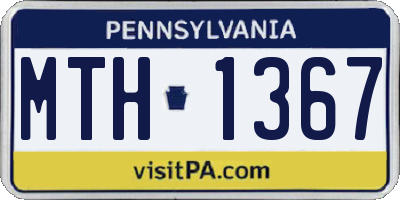 PA license plate MTH1367