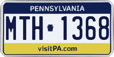 PA license plate MTH1368