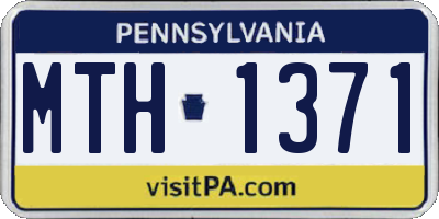 PA license plate MTH1371