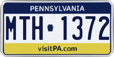 PA license plate MTH1372