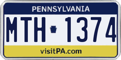 PA license plate MTH1374