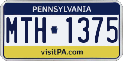 PA license plate MTH1375