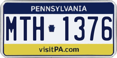 PA license plate MTH1376