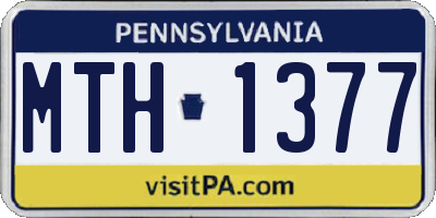 PA license plate MTH1377