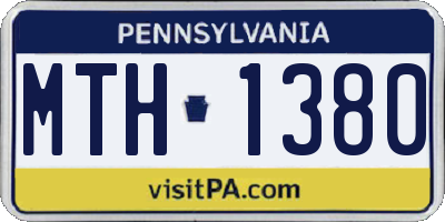 PA license plate MTH1380