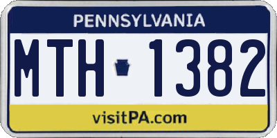 PA license plate MTH1382