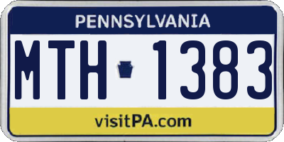 PA license plate MTH1383