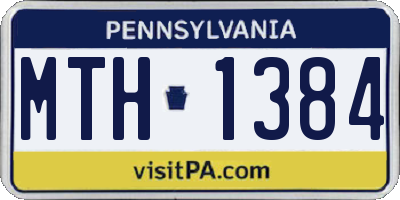 PA license plate MTH1384