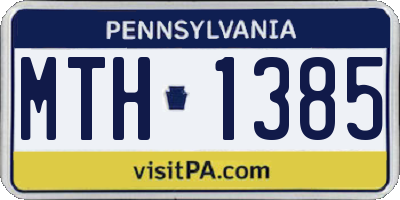 PA license plate MTH1385