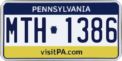 PA license plate MTH1386