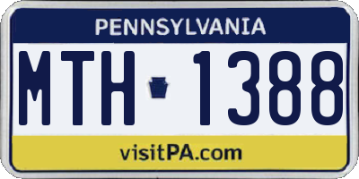 PA license plate MTH1388