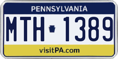 PA license plate MTH1389