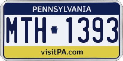 PA license plate MTH1393