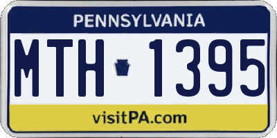 PA license plate MTH1395