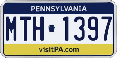 PA license plate MTH1397